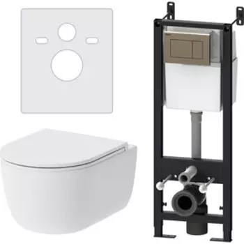 Комплект унитаза Damixa Sirius с инсталляцией, клавишей и сиденьем микролифт (DX86.IS10151.1700)