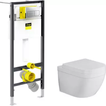 Комплект унитаза Grohe Euro Ceramic с инсталляцией, кнопкой, сиденьем микролифт (39328000, 792824, 39330001)