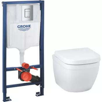 Комплект унитаза Grohe Euro Ceramic с инсталляцией, сиденье микролифт (39206000, 38772001, 39330001)