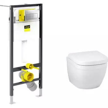 Комплект унитаза Grohe Euro Ceramic с инсталляцией, кнопкой, сиденьем микролифт (39206000, 792824, 39330001)