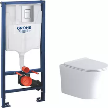 Комплект унитаза Grossman Style с инсталляцией Grohe, сиденье микролифт (GR-4475S, 38772001)