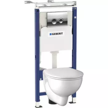 Комплект унитаза Kolo New Eco с сиденьем микролифт, инсталляция, кнопка хром (458.122.NE.1)