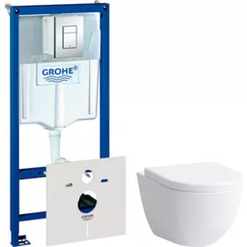Комплект унитаза Laufen Pro с инсталляцией Grohe, кнопкой, сиденьем микролифт (8.2096.6, 38775001, 8.9896.6)