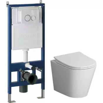 Комплект унитаза Niagara Vista с инсталляцией, клавишей Galaxy белая глянцевая, сиденье-микролифт