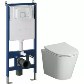 Комплект унитаза Niagara Vista с инсталляцией, клавишей Cosmo белая глянцевая, сиденье-микролифт