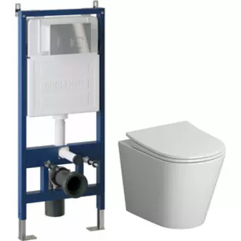 Комплект унитаза Niagara Vista с инсталляцией, клавишей Cosmo хром глянцевая, сиденье-микролифт