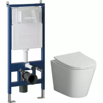 Комплект унитаза Niagara Vista с инсталляцией, клавишей Pragma белая глянцевая, сиденье-микролифт