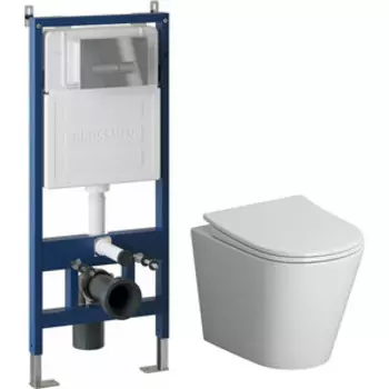 Комплект унитаза Niagara Vista с инсталляцией, клавишей Pragma хром глянцевая, сиденье-микролифт