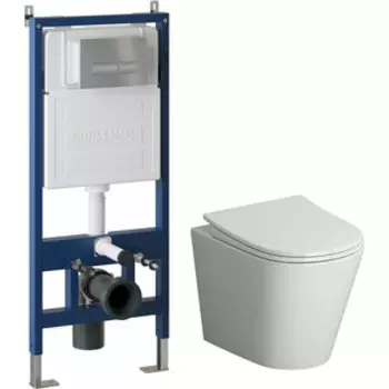 Комплект унитаза Niagara Vista с инсталляцией, клавишей Pragma хром матовая, сиденье-микролифт