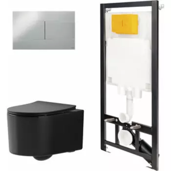 Комплект унитаза Point Веста с инсталляцией OLI, клавишей Slim хром, сиденье микролифт (886914SIOO+PN41701BM)