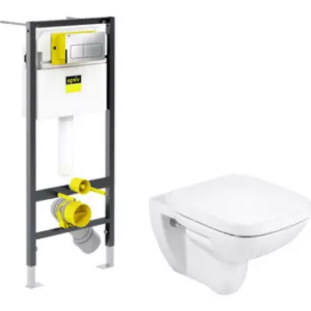 Комплект унитаза Roca Debba Rimless с инсталляцией, кнопкой, сиденьем микролифт (34699L00Y, ZRU9302826, 792824)