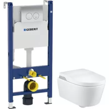 Комплект унитаза Roca Inspira с инсталляцией Geberit, кнопкой, сиденьем микролифт (803060001, 458.124.21.1)