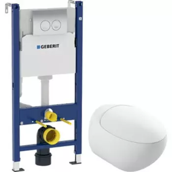 Комплект унитаза Sanita luxe Ringo с инсталляцией Geberit, кнопкой, сиденьем микролифт (RNGSLWH0104, 458.124.21.1)