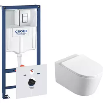 Комплект унитаза Vincea Cute с инсталляцией, кнопкой и сиденьем микролифт (VT1-24, 38775001)