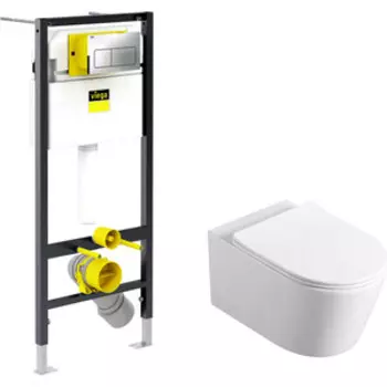 Комплект унитаза Vincea Cute с инсталляцией, кнопкой и сиденьем микролифт (VT1-24, 792824)