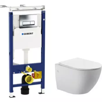 Комплект унитаза Vincea Globo с инсталляцией, кнопкой и сиденьем микролифт (VT1-14, 458.125.21.1)