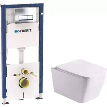 Комплект унитаза Vincea Q-Line с инсталляцией, кнопкой и сиденьем микролифт (VT1-12, 458.128.21.1)