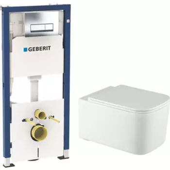 Комплект унитаза Vincea Ultra с инсталляцией, кнопкой и сиденьем микролифт (VT1-32, 458.128.21.1)