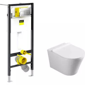 Комплект унитаза Vincea Vito с инсталляцией, кнопкой и сиденьем микролифт (VT1-23, 792824)