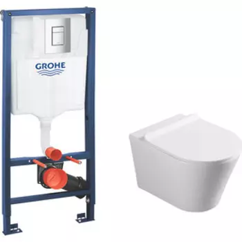 Комплект унитаза Vincea Vito с инсталляцией, кнопкой и сиденьем микролифт (VT1-23, 38772001)