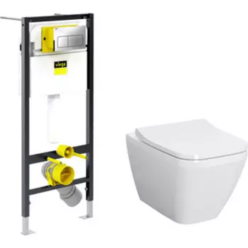 Комплект унитаза Vitra Integra Square с инсталляцией, микролифт (7082B003-0075, 792824, 191-003-009)