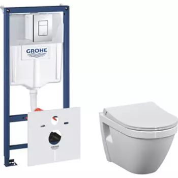 Комплект унитаза Vitra S50 с инсталляцией, кнопкой, тонкое сиденье микролифт (7740B003-0075, 110-003-019, 38775001)