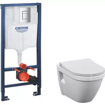 Комплект унитаза Vitra S50 с инсталляцией, кнопкой, тонкое сиденье микролифт (7740B003-0075, 110-003-019, 38772001)