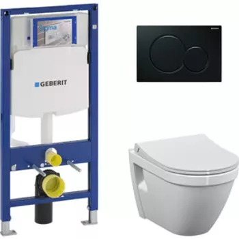 Комплект унитаза Vitra S50 с инсталляцией, кнопкой, тонкое сиденье микролифт (7740B003-0075, 110-003-019, 111.300.00.5, 115.770.DW.5)