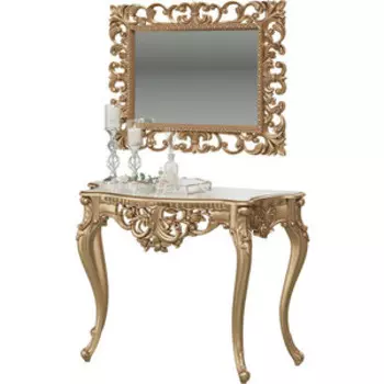 Консоль Мэри Консоль КН-01 с зеркалом ЗК-03, цвет золото
