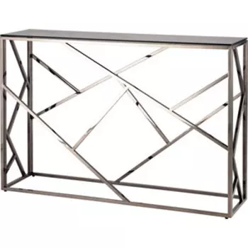 Консоль Stool Group Арт деко стекло smoke / сталь темный хром ECST-015-BG-SK (115x30)