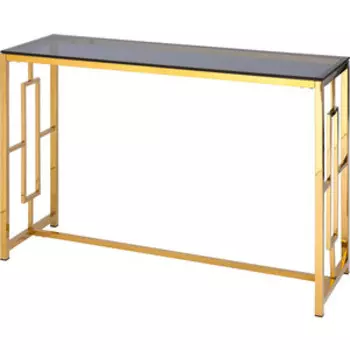 Консоль Stool Group Бруклин стекло smoke / сталь золото ECST-013-TG-SK (120x40)