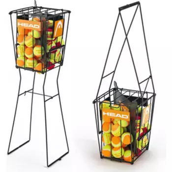 Корзина для теннисных мячей Head 287251, на 72 мяча, металл, черная