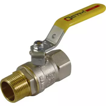 Кран шаровый СТМ для газа 1 1/4 гайка/штуцер, рычаг (CGFMH114)