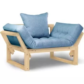 Кресло Arsko Амбер сосна-синяя рогожка.