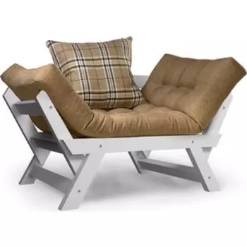 Кресло Arsko Отман эмаль-бежевая рогожка.