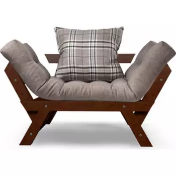 Кресло Arsko Отман орех-серая рогожка