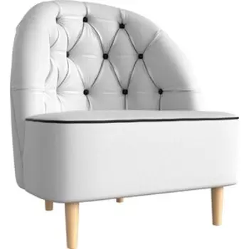 Кресло АртМебель Амиса экокожа белый кант черный