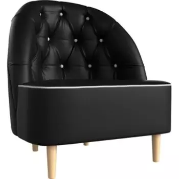 Кресло АртМебель Амиса экокожа черный кант белый