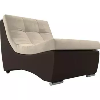 Кресло АртМебель Монреаль кресло микровельвет бежевый экокожа коричневый