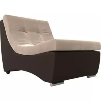 Кресло АртМебель Монреаль кресло велюр бежевый экокожа коричневый