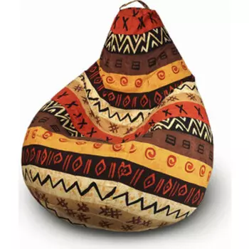 Кресло бескаркасное Mypuff Груша Африка размер комфорт мебельный хлопок bbb_048