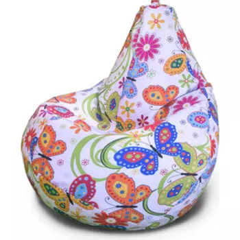 Кресло бескаркасное Mypuff Груша бабочки размер стандарт мебельный хлопок b_315