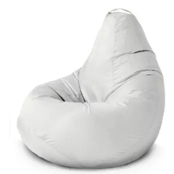 Кресло бескаркасное Mypuff Груша белый размер комфорт оксфорд bbb-018