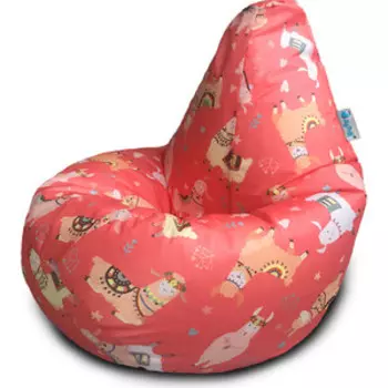 Кресло бескаркасное Mypuff Груша фэшн лама размер стандарт принтованный оксфорд b_604