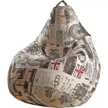 Кресло бескаркасное Mypuff Груша Лондон размер стандарт мебельный хлопок b_052