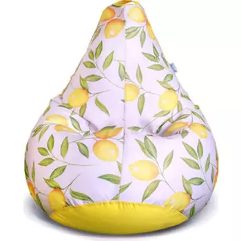 Кресло бескаркасное Mypuff Груша мистер лимончелло размер комфорт хлопок/оксфорд bbb_595_113