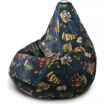 Кресло бескаркасное Mypuff Груша морское приключение размер стандарт мебельный хлопок b_555