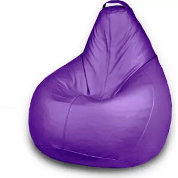 Кресло бескаркасное Mypuff Груша Отто фиолетовый размер стандарт экокожа b_285