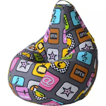 Кресло бескаркасное Mypuff Груша плей размер компакт мебельный хлопок bm_383