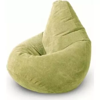 Кресло бескаркасное Mypuff Груша салатовый размер стандарт объемный велюр b_505